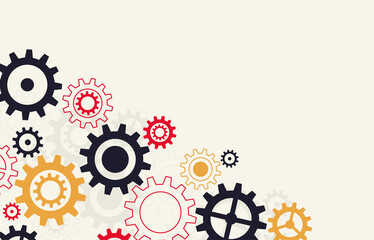 Gears wheels over white background. teamwork creative concept. colorful design. Vector illustration