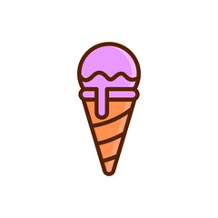 Ice Cream Cone Icon Vector Illustration Logo Template