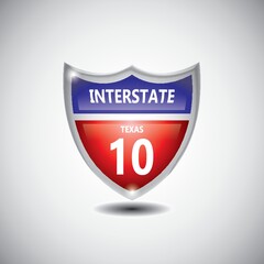 texas 10 route sign