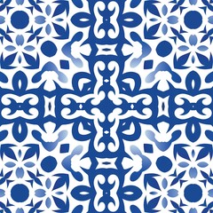 Ornamental azulejo portugal tiles decor.