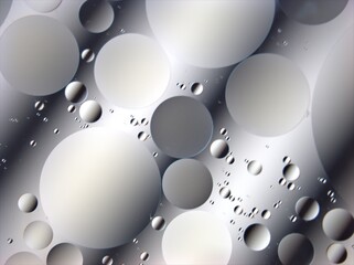 Beautiful white and black bubbles oil with shiny and gray color ,droplets macro image ,abstract background ,wallpaper	