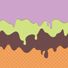 Wafer with dripping cream repeatable background