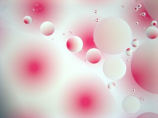 Beautiful white- pink bubbles oil with shiny and sweet color ,macro image ,abstract background ,wallpaper, droplets for card design
