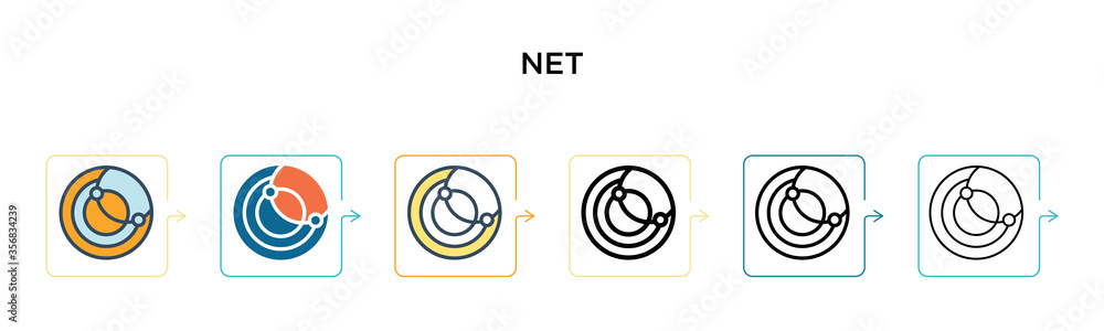 Poster net vector icon in 6 different modern styles. black, two colored net icons designed in filled, outli