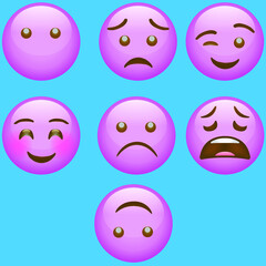 high quality vector round pink cartoon bubble emoticons comment social media chat comment reactions