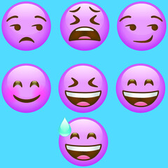 high quality vector round pink cartoon bubble emoticons comment social media chat comment reactions