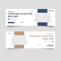 furniture sale facebook cover banner ad template