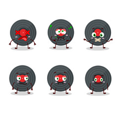 Vynil record cartoon character with nope expression