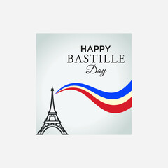 vector illustration of an abstract background happy bastille day.