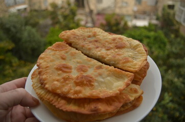 food cheburek meat eat kitchen