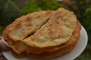 food cheburek meat eat kitchen