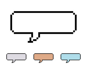 Pixel empty bubble text. Vector Illustration of pixel art.