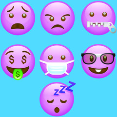 high quality vector round pink cartoon bubble emoticons comment social media chat comment reactions