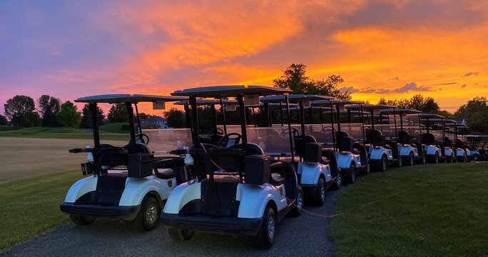 Golf Course At Sunrise Golf Carts