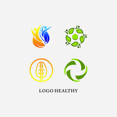 abstract design elements helathiy logo vector icon.