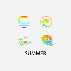 abstract logo design summer sale icon.