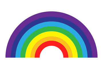 Fototapeta premium Vector rainbow icon. Cartoon style illustration. Image of a multi-colored arc after rain. Stock Photo.