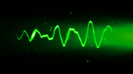 Abstract realistic nature green lightning thunder background . Bright curved line on isolated texture overlays.