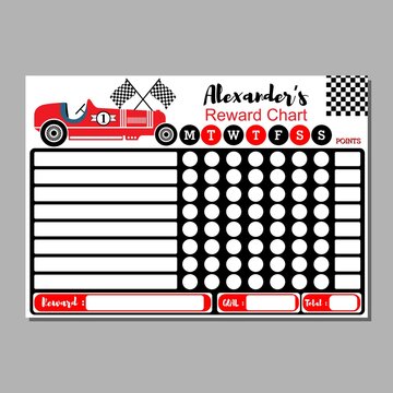 Vintage Racing Cars Reward Chart