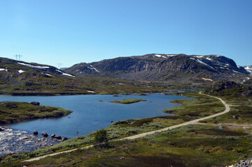 Railway travel in Norway.Views in the train. Flamsban. The Bergen - Oslo train. Norway