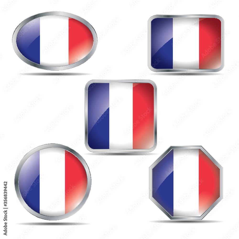 Poster france flag buttons