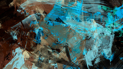 Abstract digital painting, textured landscape background