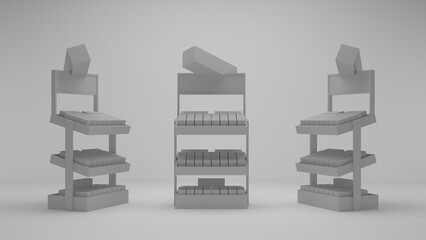 3d product display design with product mock isolated 3d mock-up gondola © Asad