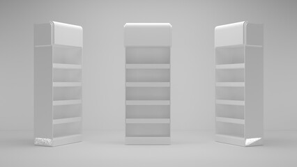 Simple 3D gondola mock up design for store product display isolated © Asad
