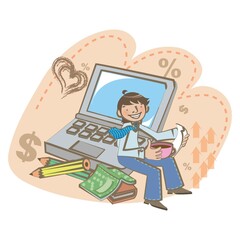 businessman holding cup