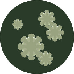 Mold isolated on a white background. Mold cells under the microscope. Vector illustration