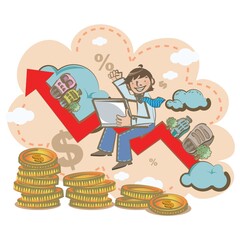 businessman with coins