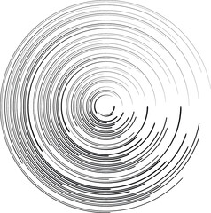  Lines in Circle Form . Spiral Vector Illustration .Technology round Logo . Design element . Abstract Geometric shape .