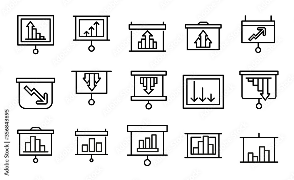 Poster simple collection of analysis related line icons.