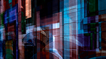 Fototapeta na wymiar Abstract digital painting, textured landscape background