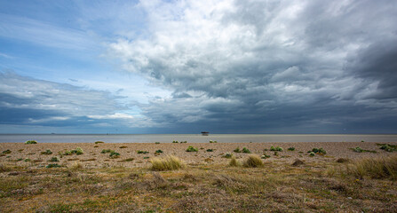 Looking out to sea at Sizewell Suffolk