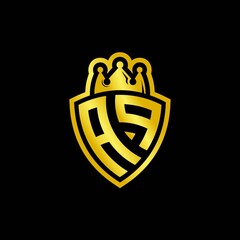 AP monogram logo with shield and crown style design template