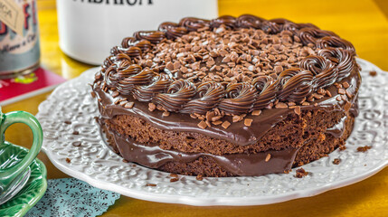 Naked cake de chocolate preto