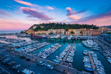 Port Lympia seaside dock and port in Nice France