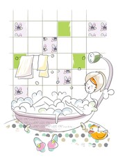 girl taking bath