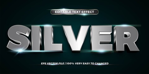 Text effect in 3d chrome words text effect theme editable metal silver concept © VISIT INDONESIA STD.