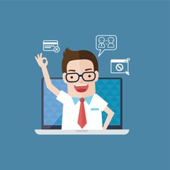 businessman showing ok gesture