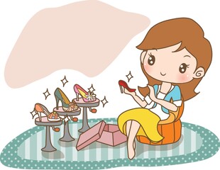 girl shopping for new shoes