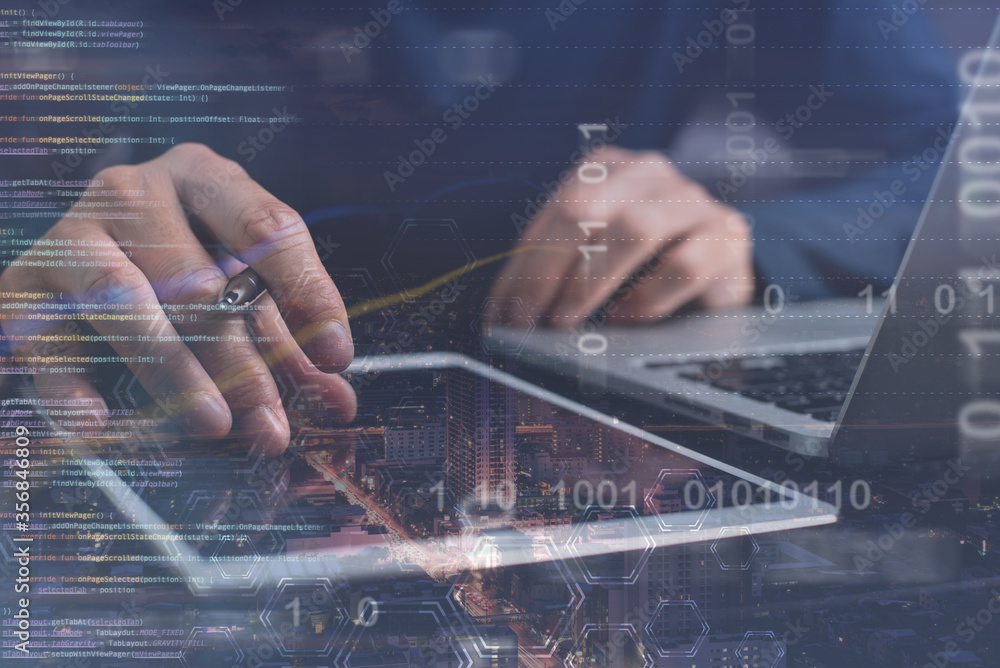 Aufkleber digital software technology application development