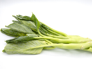 Thai kale, isolated on a white background.