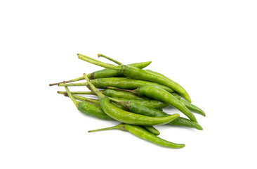 Green peppers isolated on a white background.