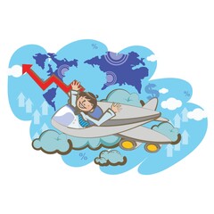 businessman on airplane