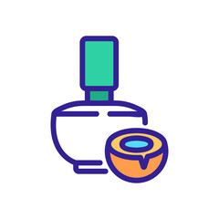 coconut aromatic liquid bottle icon vector. coconut aromatic liquid bottle sign. isolated color symbol illustration