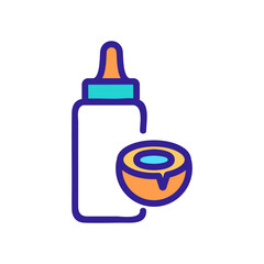 coconut milk bottle icon vector. coconut milk bottle sign. isolated color symbol illustration