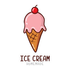 Ice  cream cone logo design 