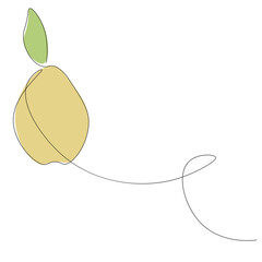 Pear fruit line drawing background vector illustration